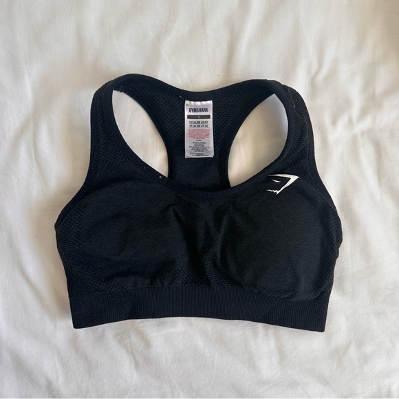 Gymshark Black Vital Seamless Sports Bra - Picture 1 of 2